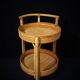 Round trolley with bamboo and rattan wheels