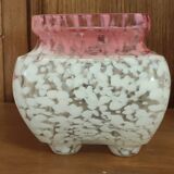 Old planter set and 2 Clichy glass vases