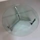 Grande table basse verre et métal design italien des années 70 vintage