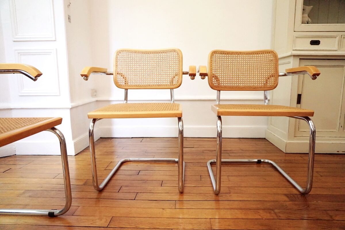 Pair of Cesca B64 armchairs by Marcel Breuer