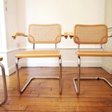 Pair of Cesca B64 armchairs by Marcel Breuer