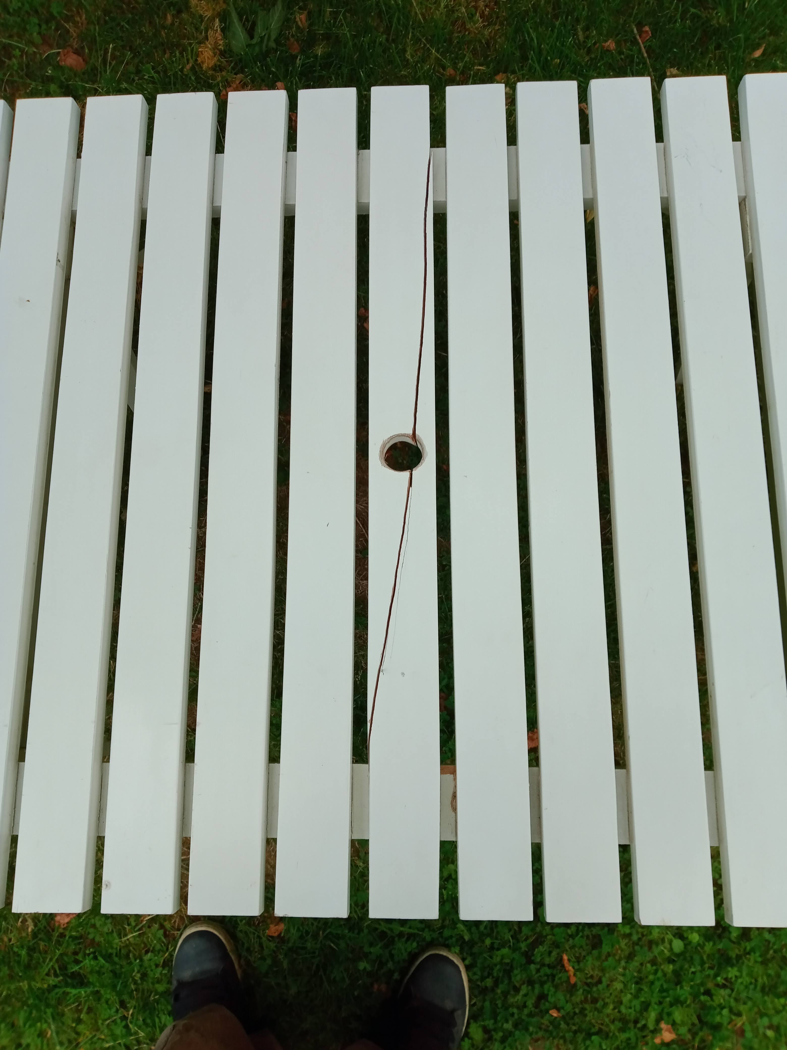 Vintage garden furniture R Gleizes in white painted wood