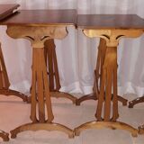 Set of 4 Gallé nesting tables with dragonfly decoration