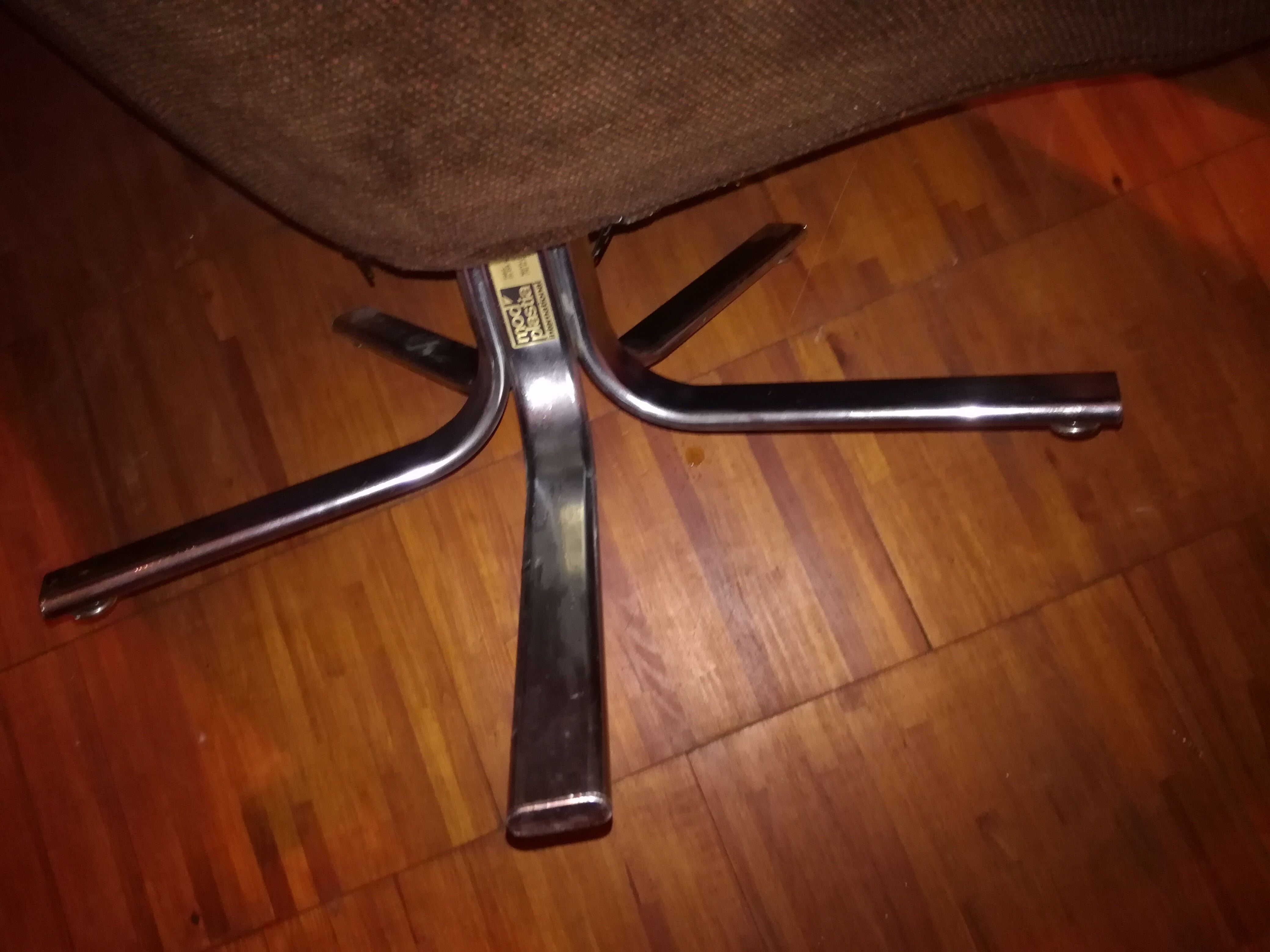 Fauteuil velours coqué Mod Plastia 1970