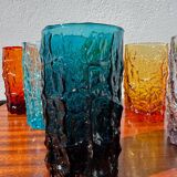 Large multicoloured glasses by Geoffrey Baxter from the 1960s.