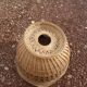 Wicker pendant lamp and vintage braided rattan straws