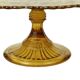 Assiette à gâteau vintage Art déco en verre pressé ambré 30 cm