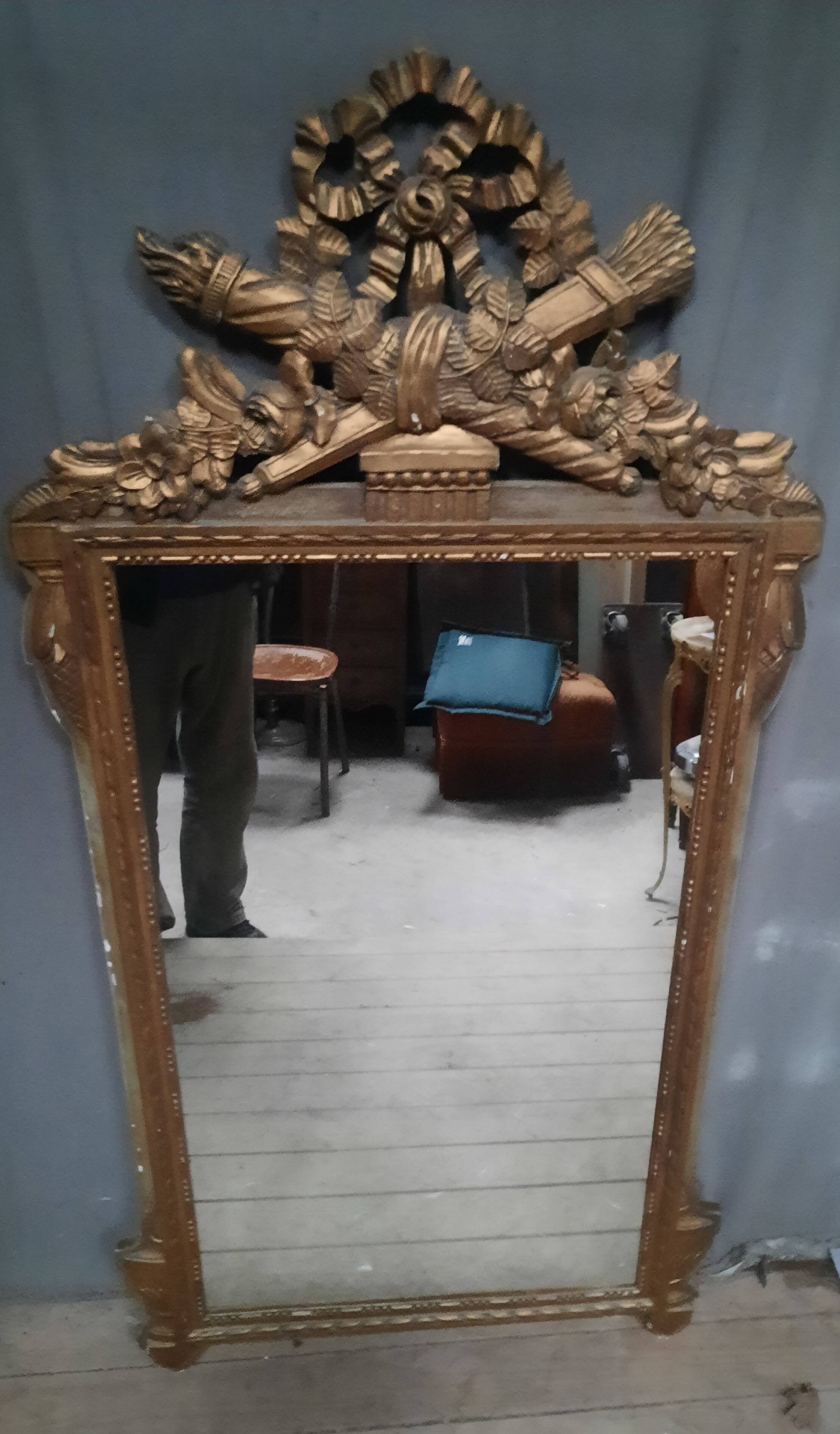 Louis XVI style golden mirror