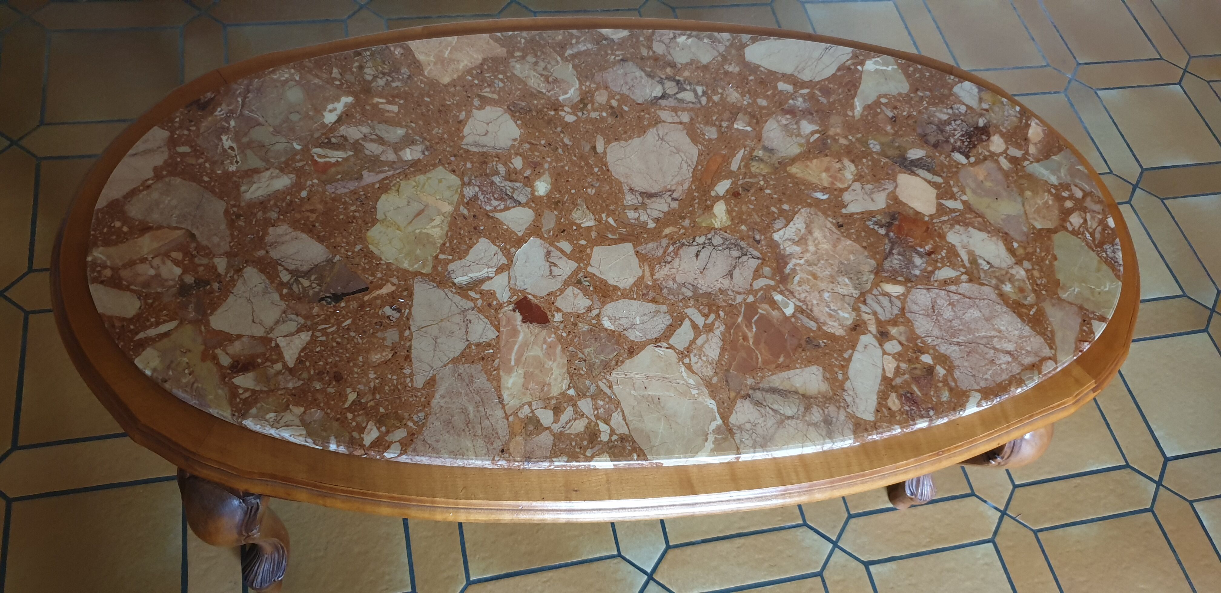 Marble coffee table pink