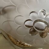 Art Deco glass press basin suspension signed Degue