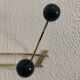Vintage 1960 gold coat rack 6 hooks balls - 50 x 20 cm