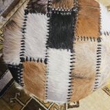 Patchwork pouf or stool from the 1980s