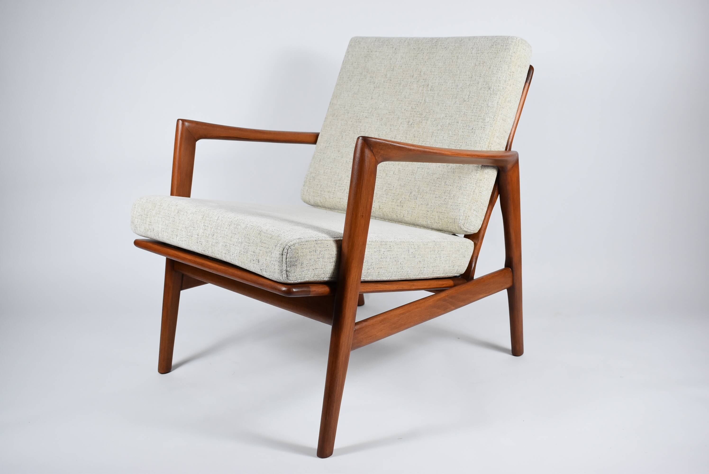 Original armchair fully restored, Scandinavian icon of 60s
