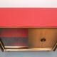 1950s bar cabinet in maple and glass