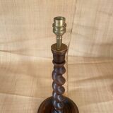 Wooden lamp base, 2-metre fabric cable.