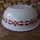 Enamelled sheet metal basin floral decoration
