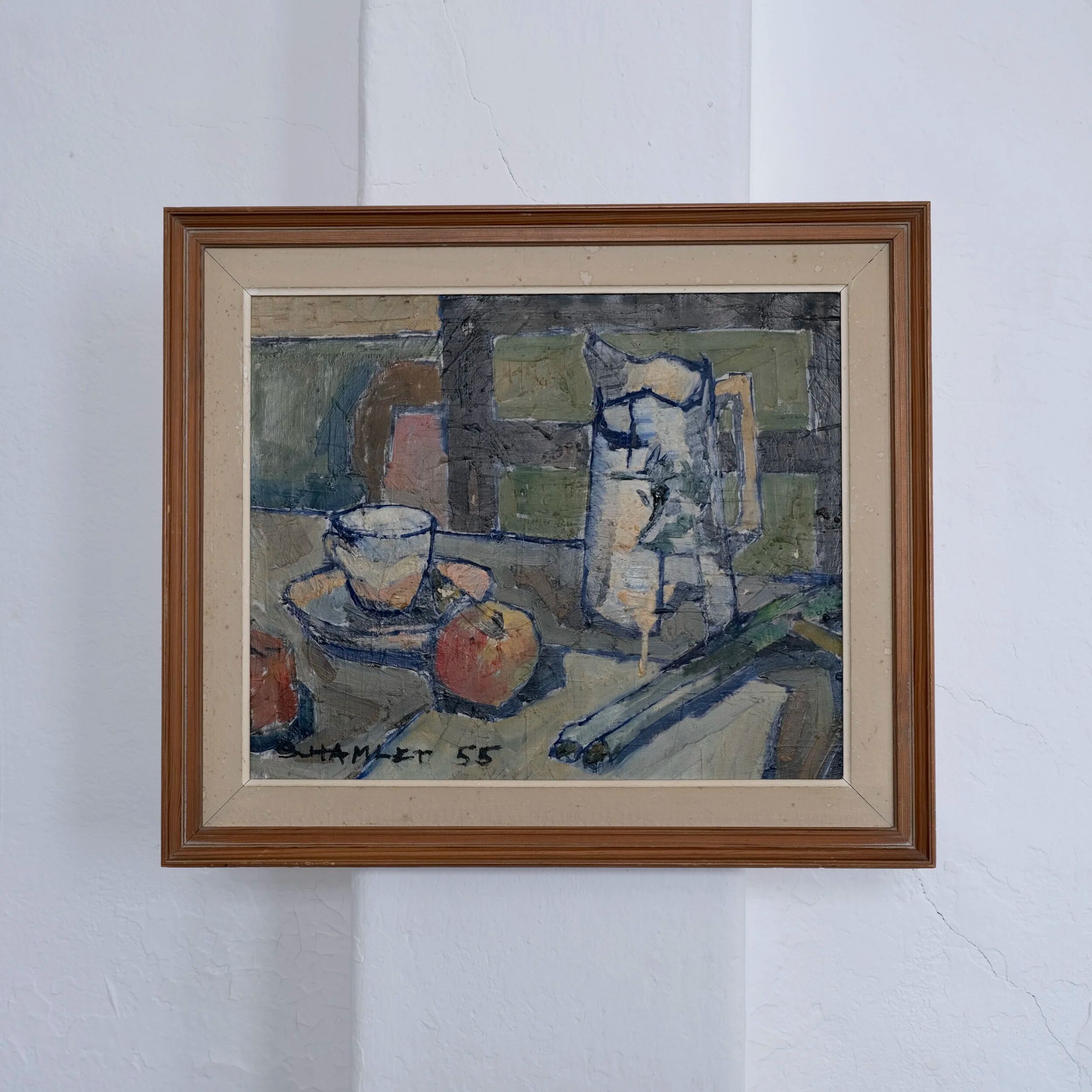 Sven-Olof Hamlet still life oil painting with pitcher | 1955