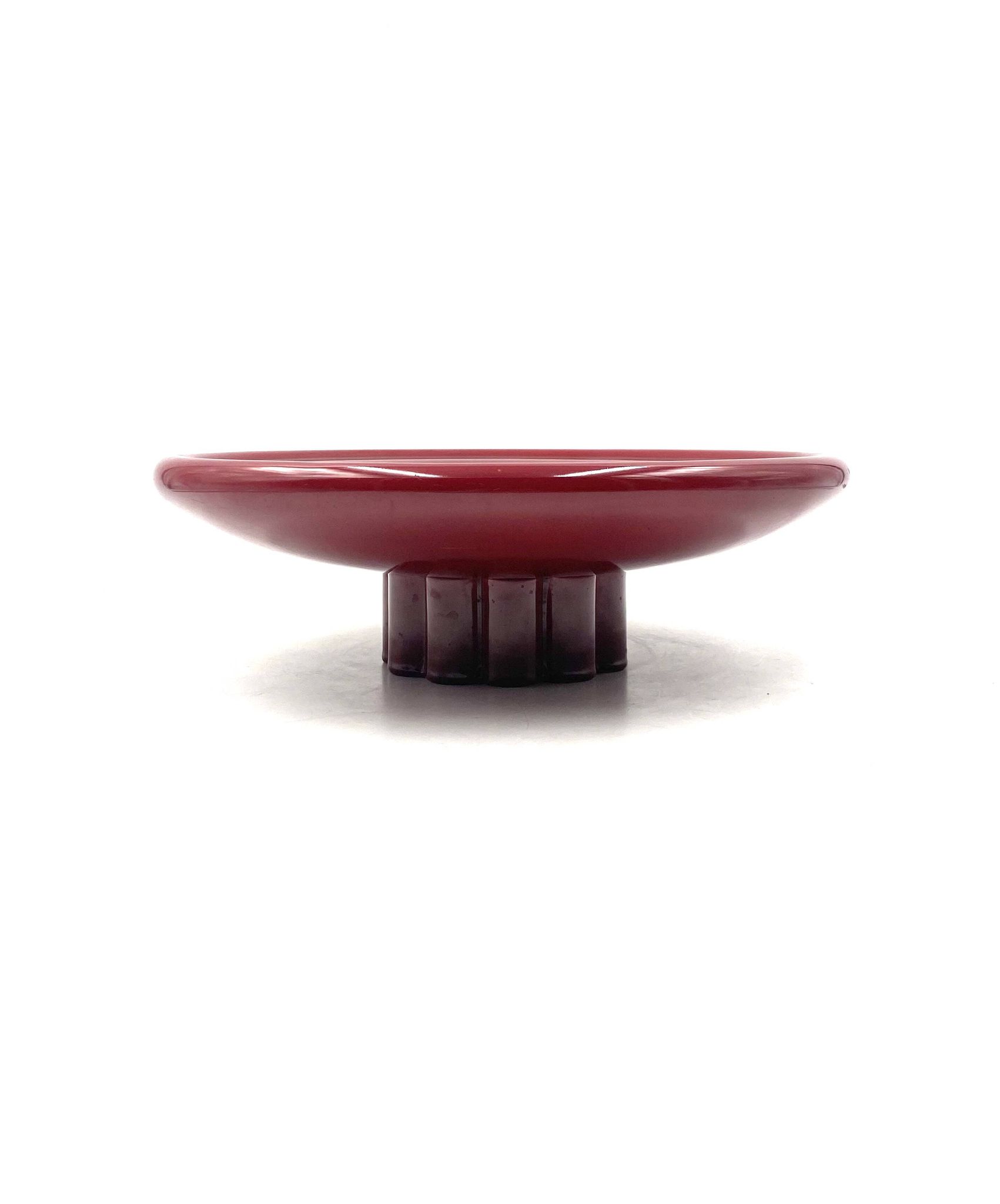 Paul Millet, Modern red vide poche / centerpiece, Sevres France 1930s