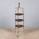 Small vintage shelf in brass and wood, design, Italy, 1950s