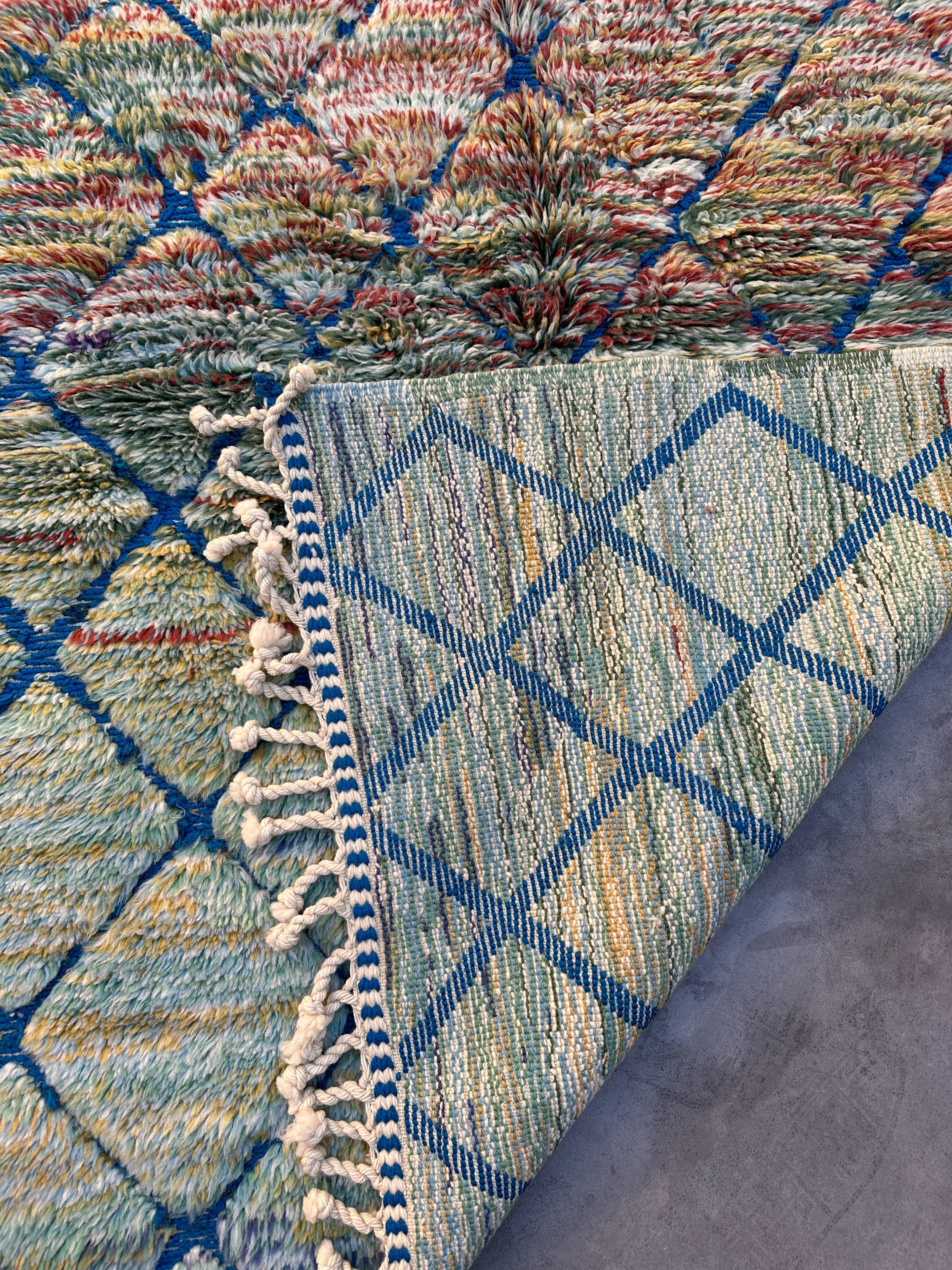 Moroccan rug Beni M'Rirt blue - 128 x 174 cm