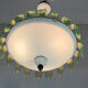 Venetian chandelier in white, black and green Murano glass sprinkled with gold, circa 1980
