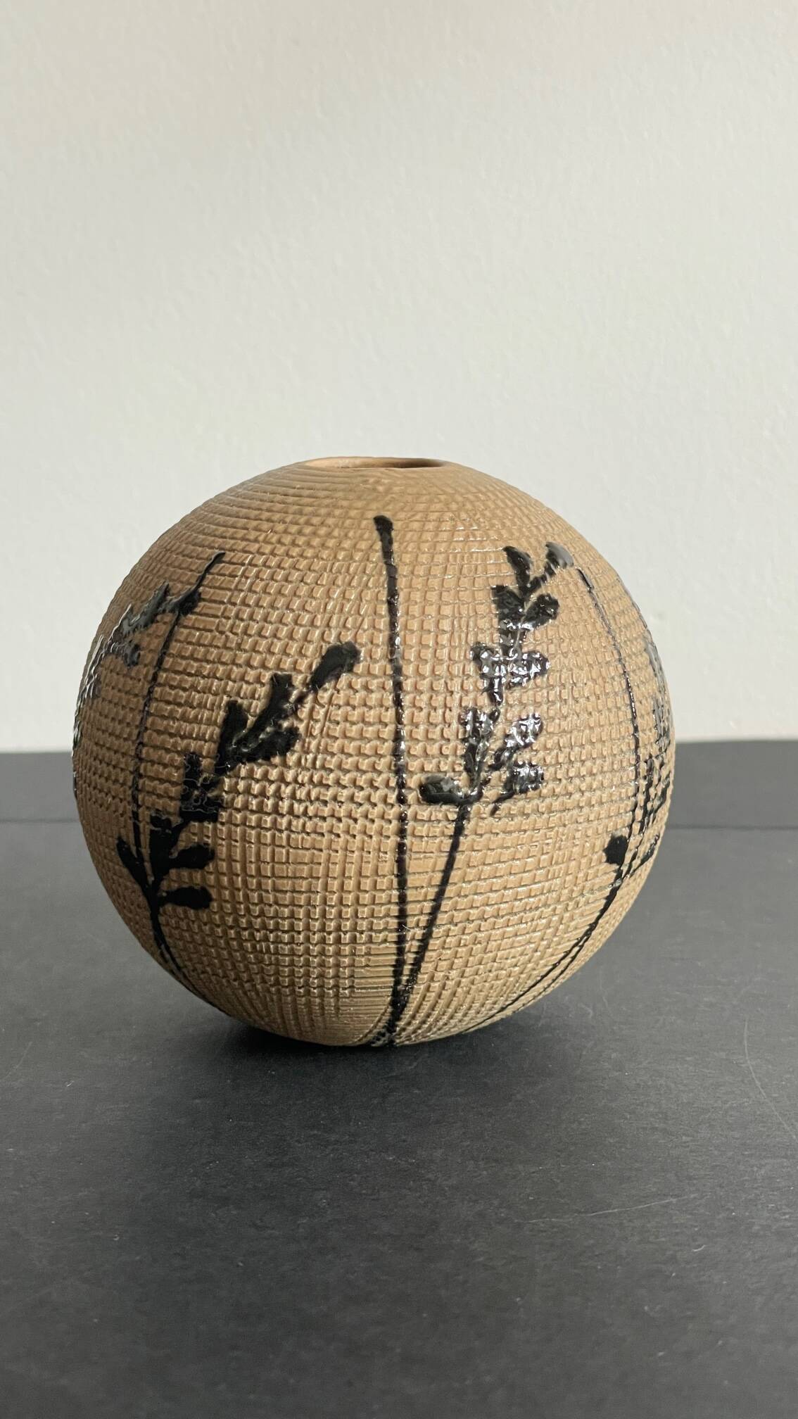 Vase artisanal inspiration japonaise grès vintage