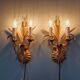 Pair of Italian wall sconces in gilded metal