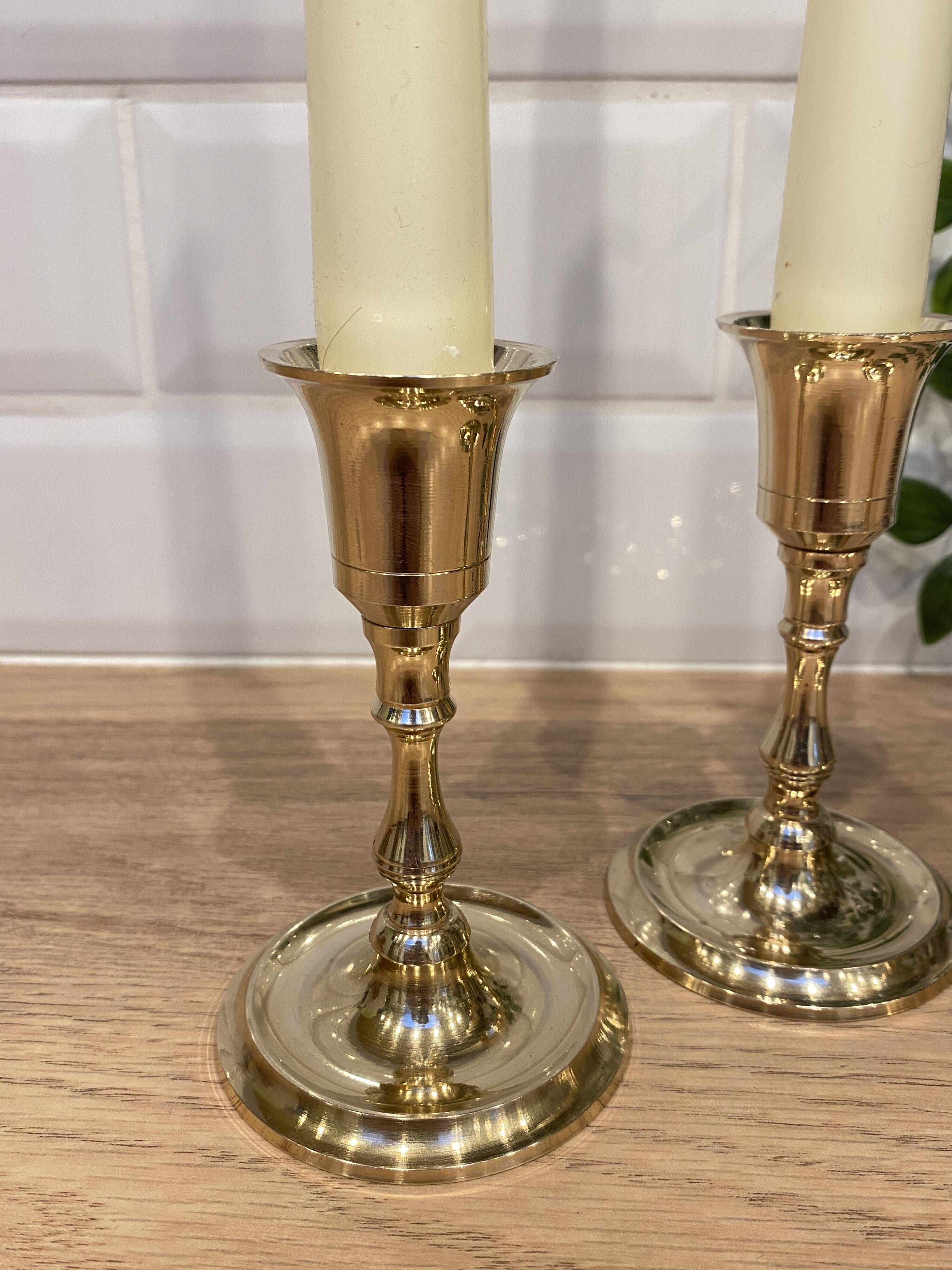 3 brass candle holders