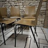 Lot of 6 Hiller stackable chairs 1970