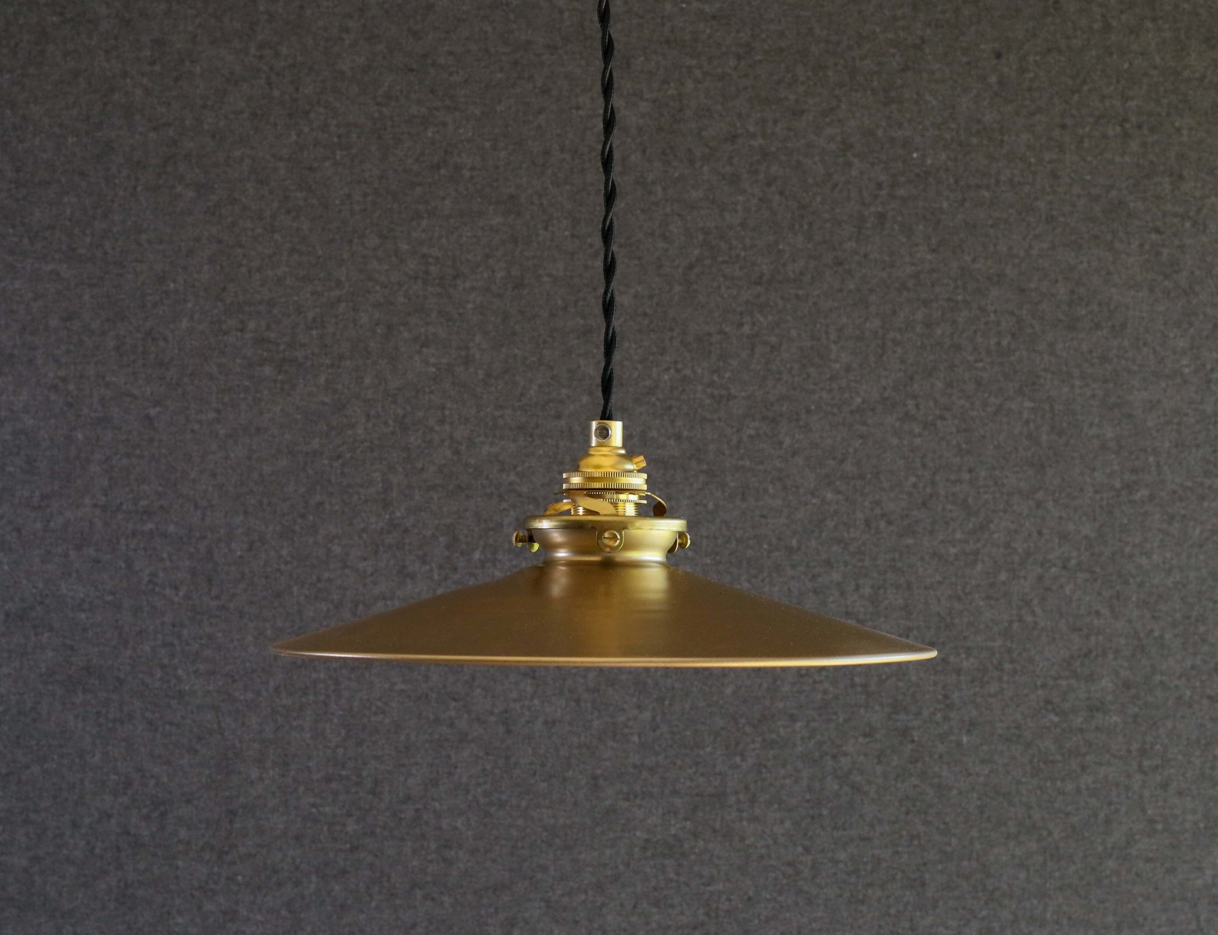 old opaline pendant light painted gold, delivered with new cable and socket