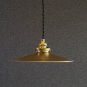 suspension opaline ancienne peinte en doré, livrée avec cable et douille neufs