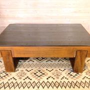 Rosewood coffee table, with black glass top, Brazil 1970