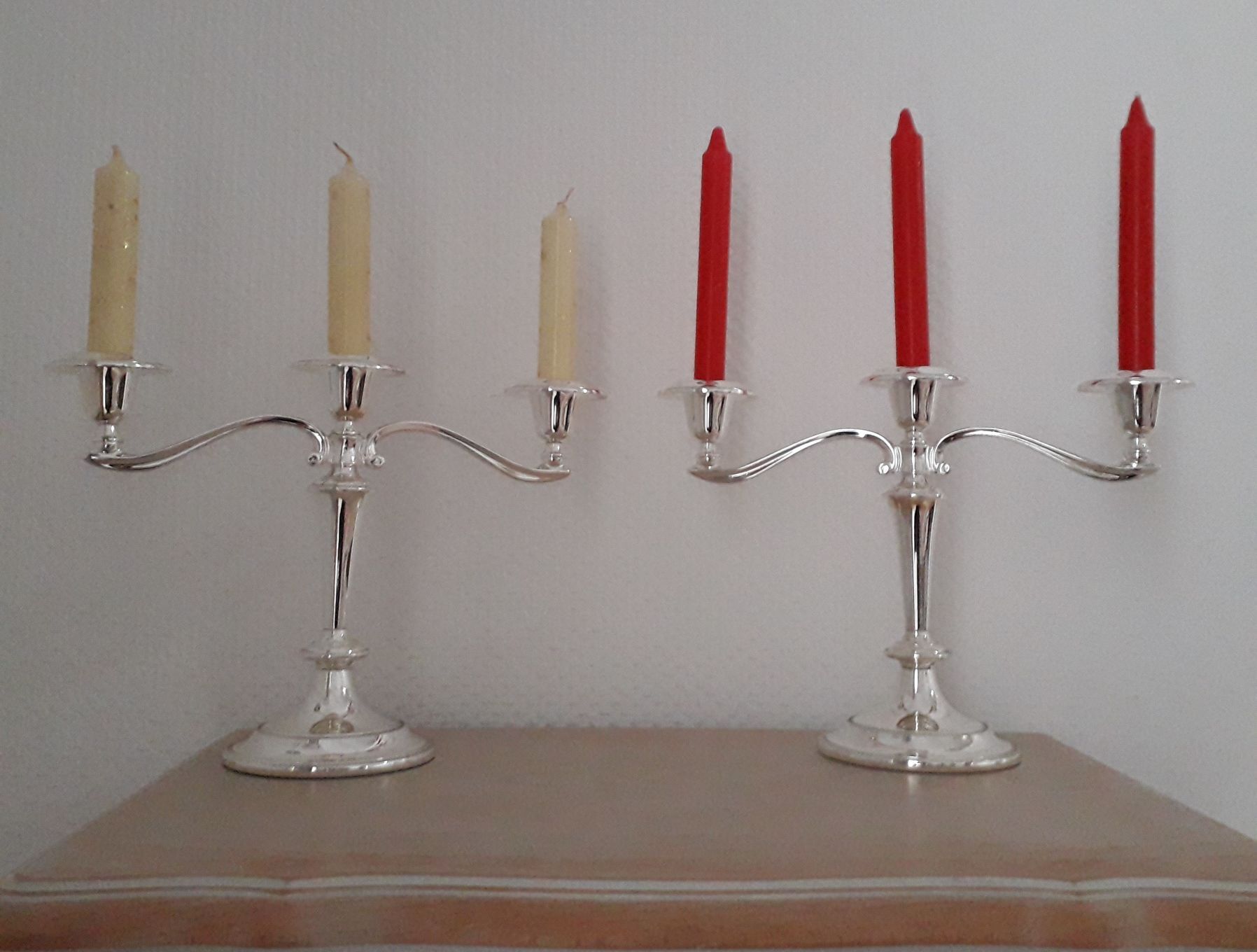 English mayflower candlesticks