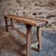 Oak bench, rustic wooden bench, France 1950s.