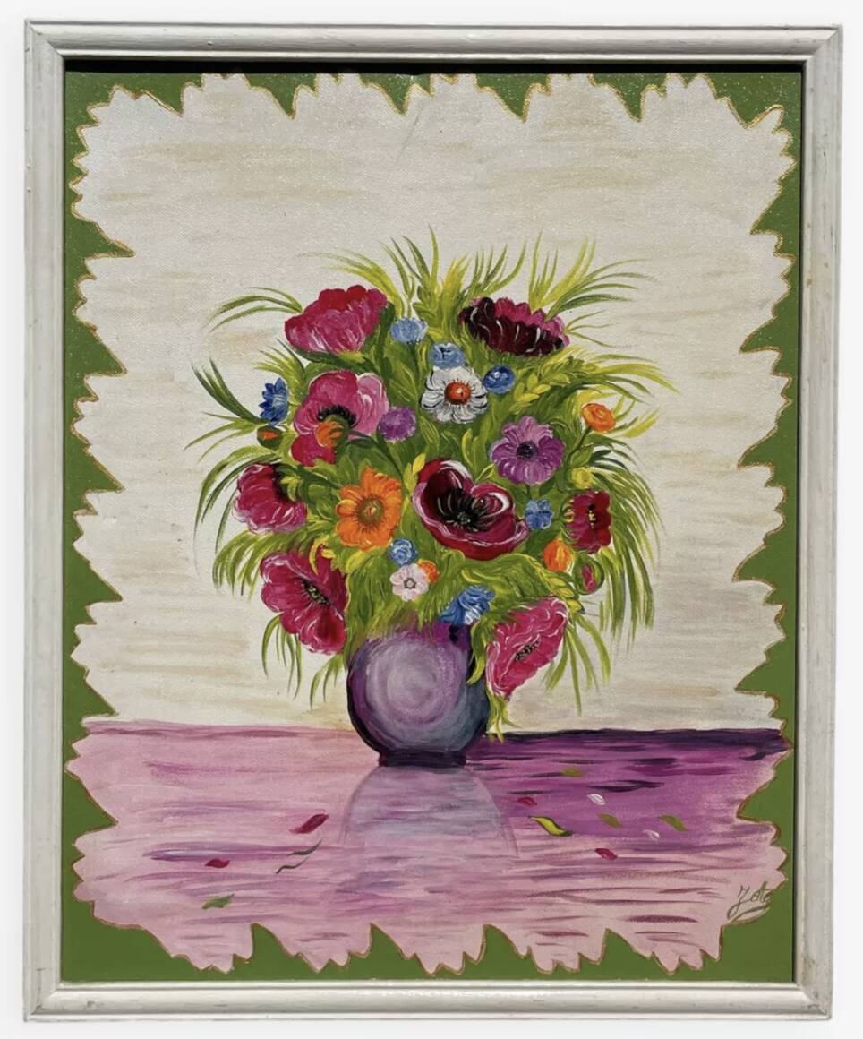 Oil painting on canvas, bouquet of flowers
