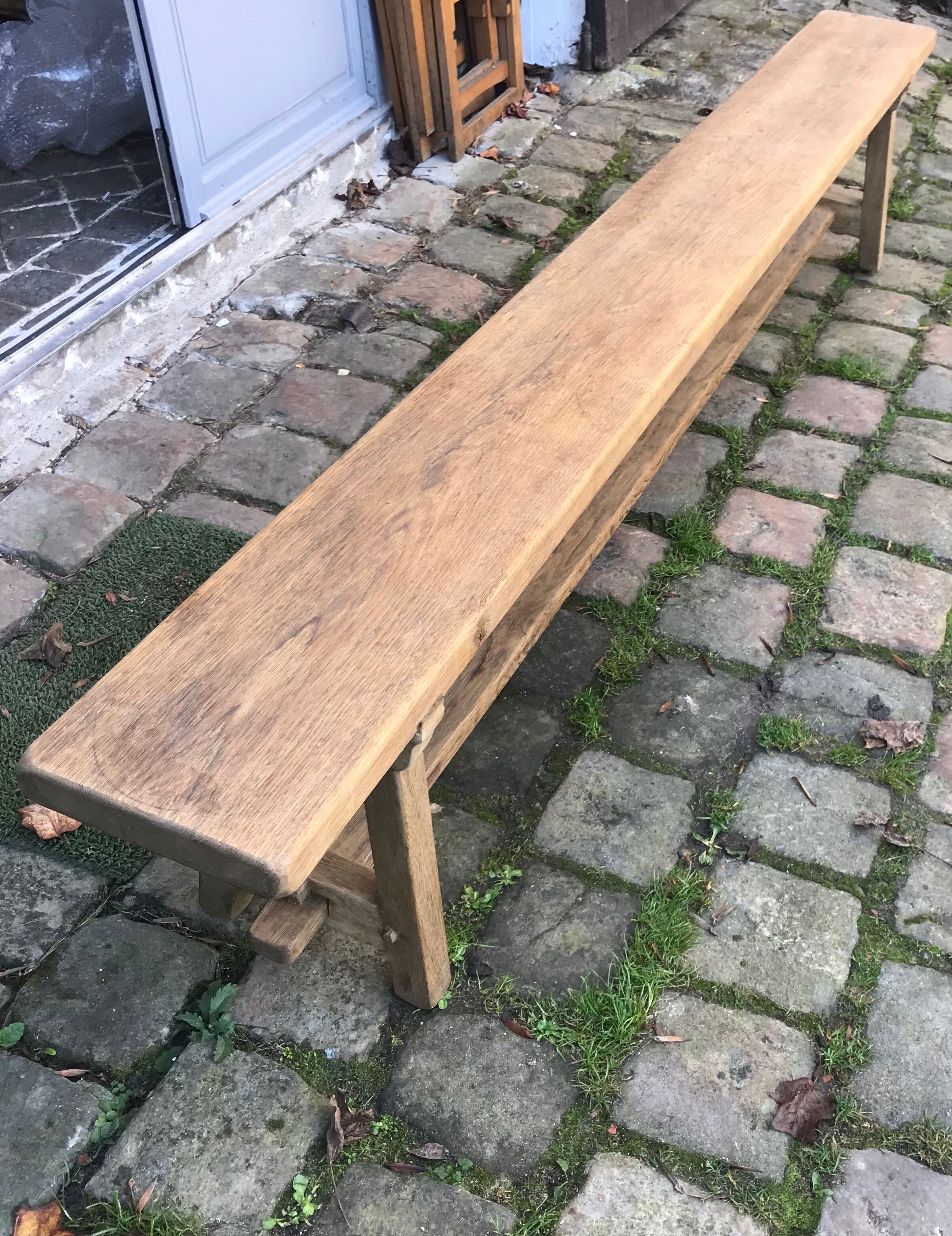 Striped oak bench