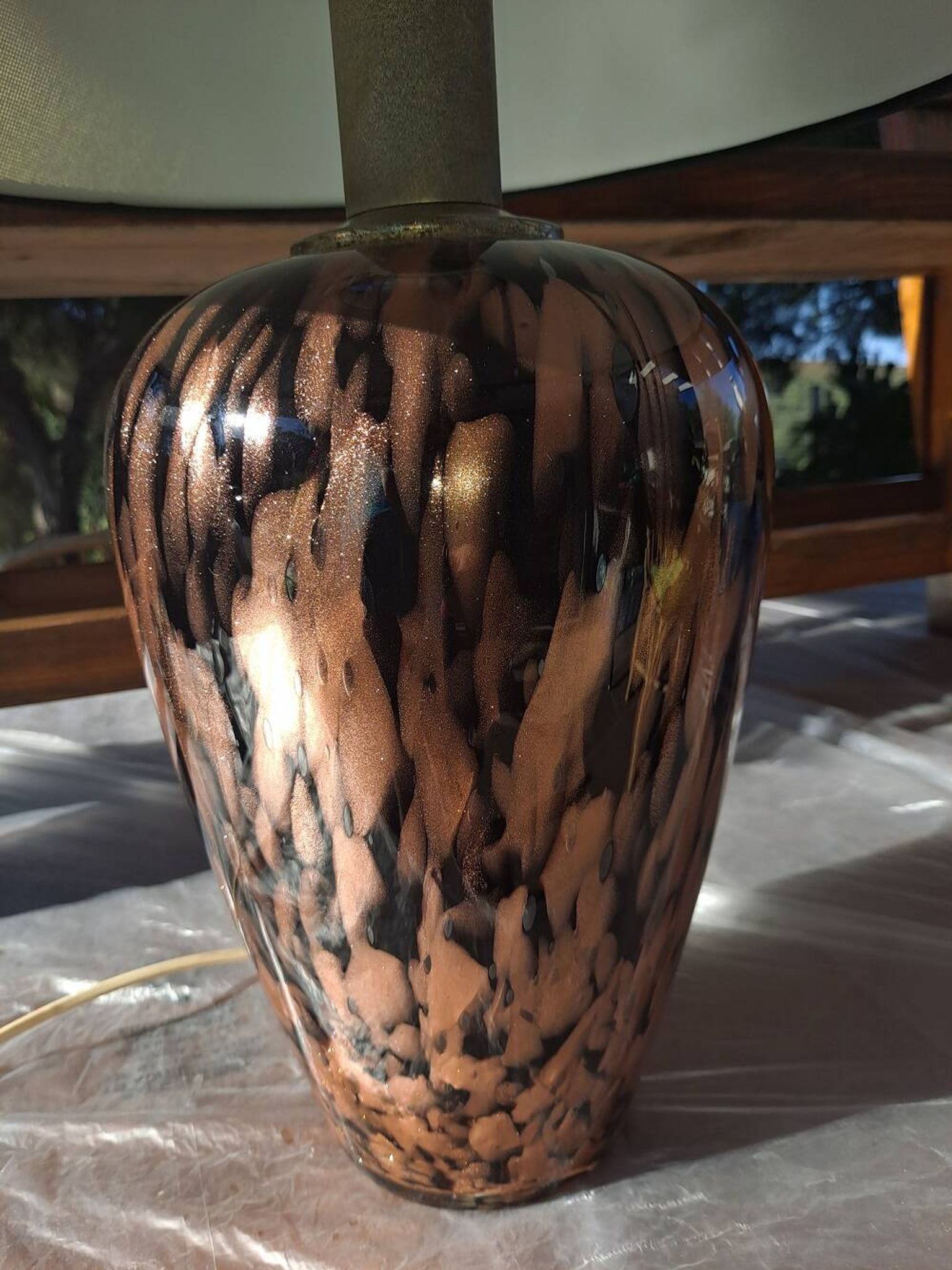 Murano Avventurina Table Lamp c1969 V Nason