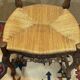 Set of 7 Louis XV style beech chairs with straw seats.