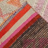 3x10 Turkish Pink & Orange Vintage Runner Rug, 91x316Cm