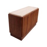 Contemporary Birch and Oak Sideboards with Travertine Top by LA Studio