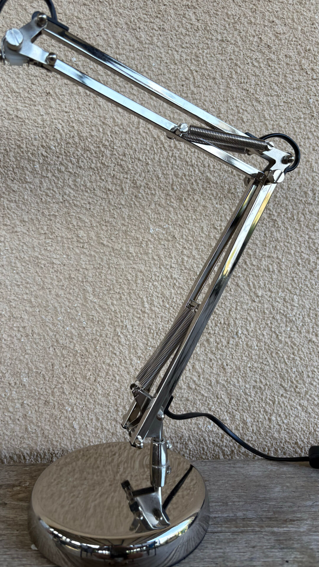 Lampe de bureau acier nickelé