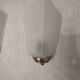 Pair of Art Deco wall sconces in frosted glass & brass