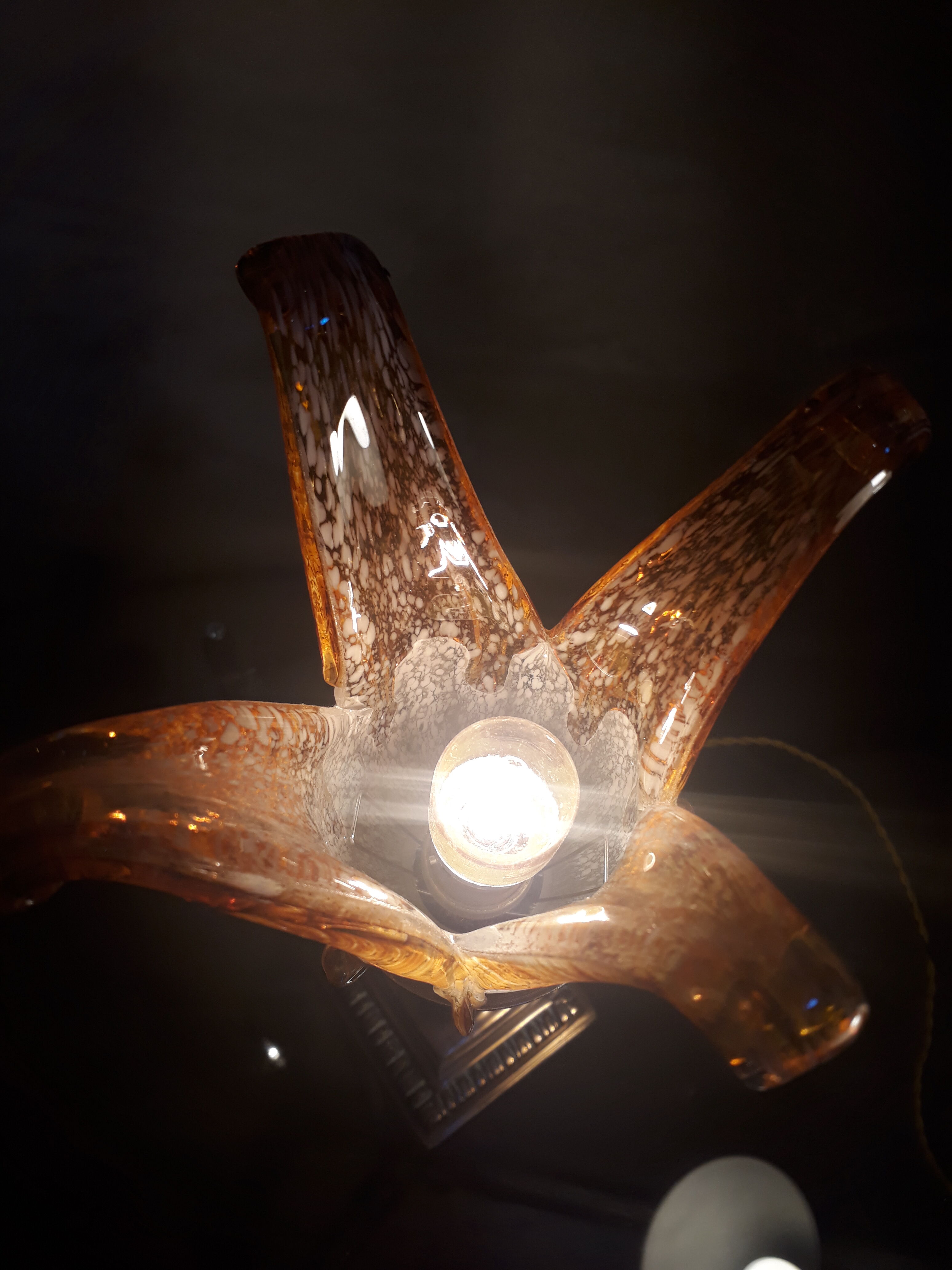 copper brass bronze lamp tulip ancient murano Italy very beautiful