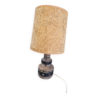 Ceramic lamp with openwork design and double lighting