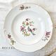 7 assiettes creuses en porcelaine française céranord modèle "regence" motif oiseau de paradis