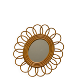 Rattan flower mirror