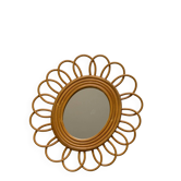 Miroir rotin fleur