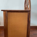 Angel Cerdá bedside table in rattan wood and canework
