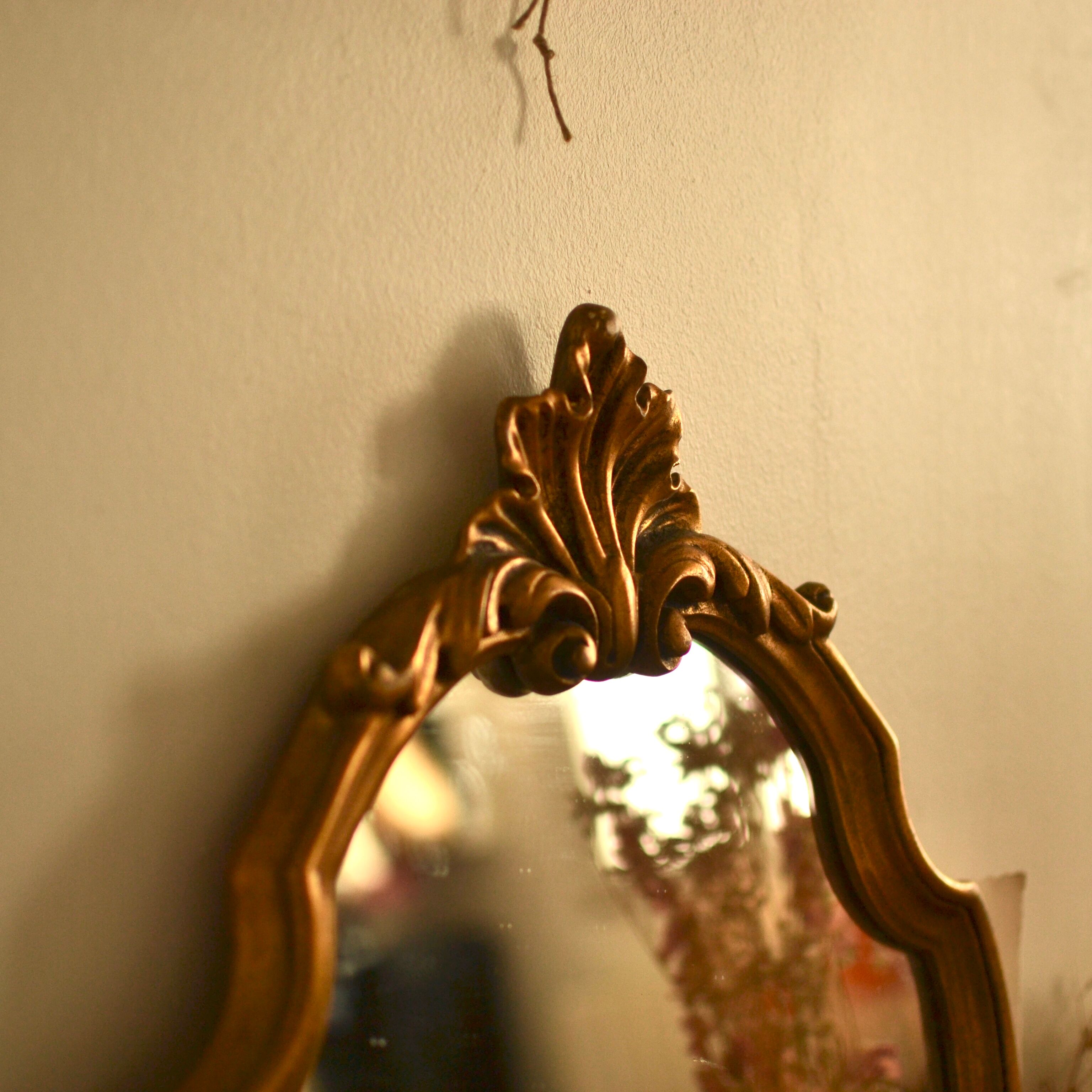 Golden baroque mirror
