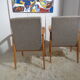 Pair of vintage Scandinavian armchairs from the 60s light wood